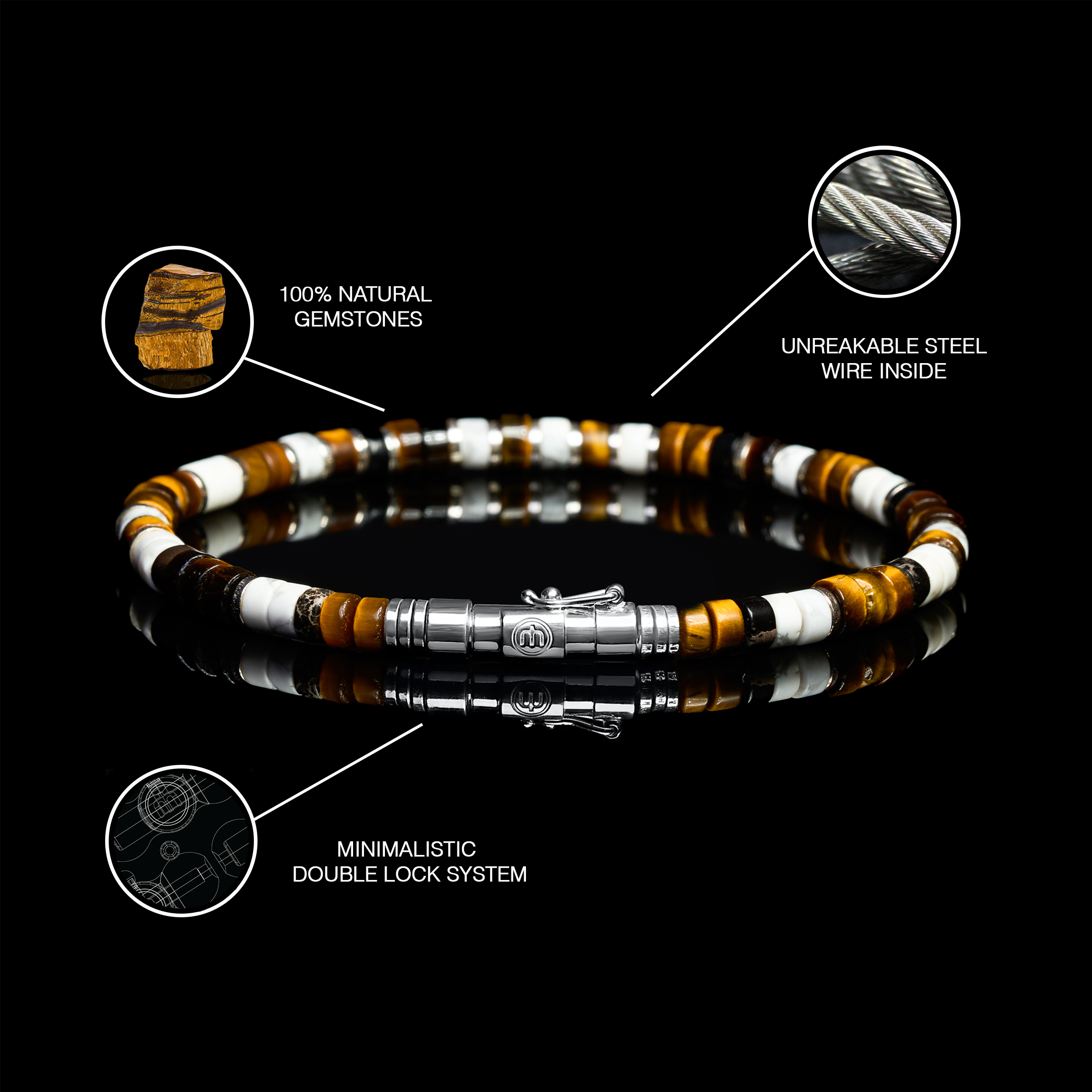 ACE - Tiger Eye & Howlite Mix