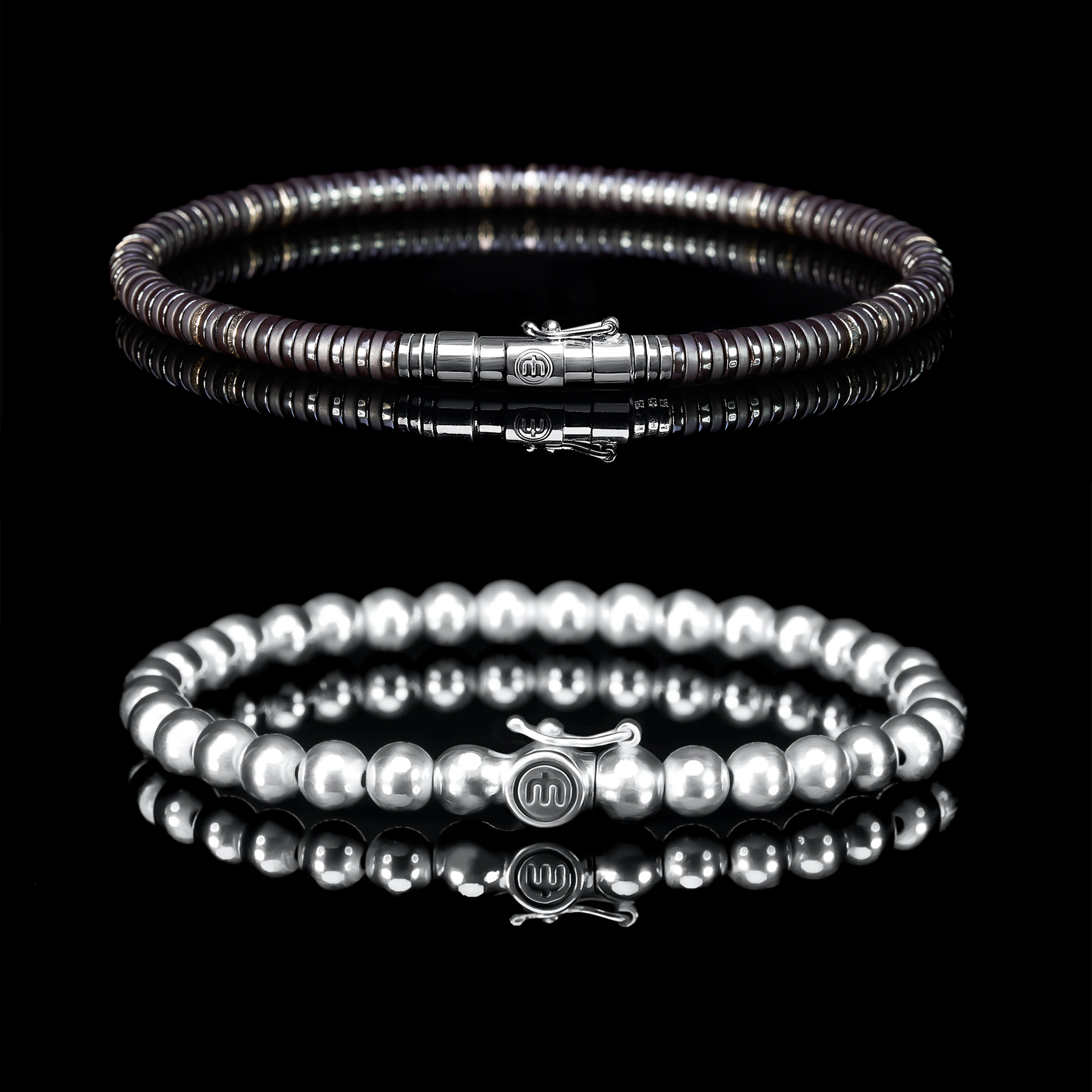 SILVER 6MM X HEMATITE - SET